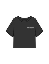 The Heavyweight Crop Tee - Washed Black - Core Precision - Left Chest & Center Back - Printed - White