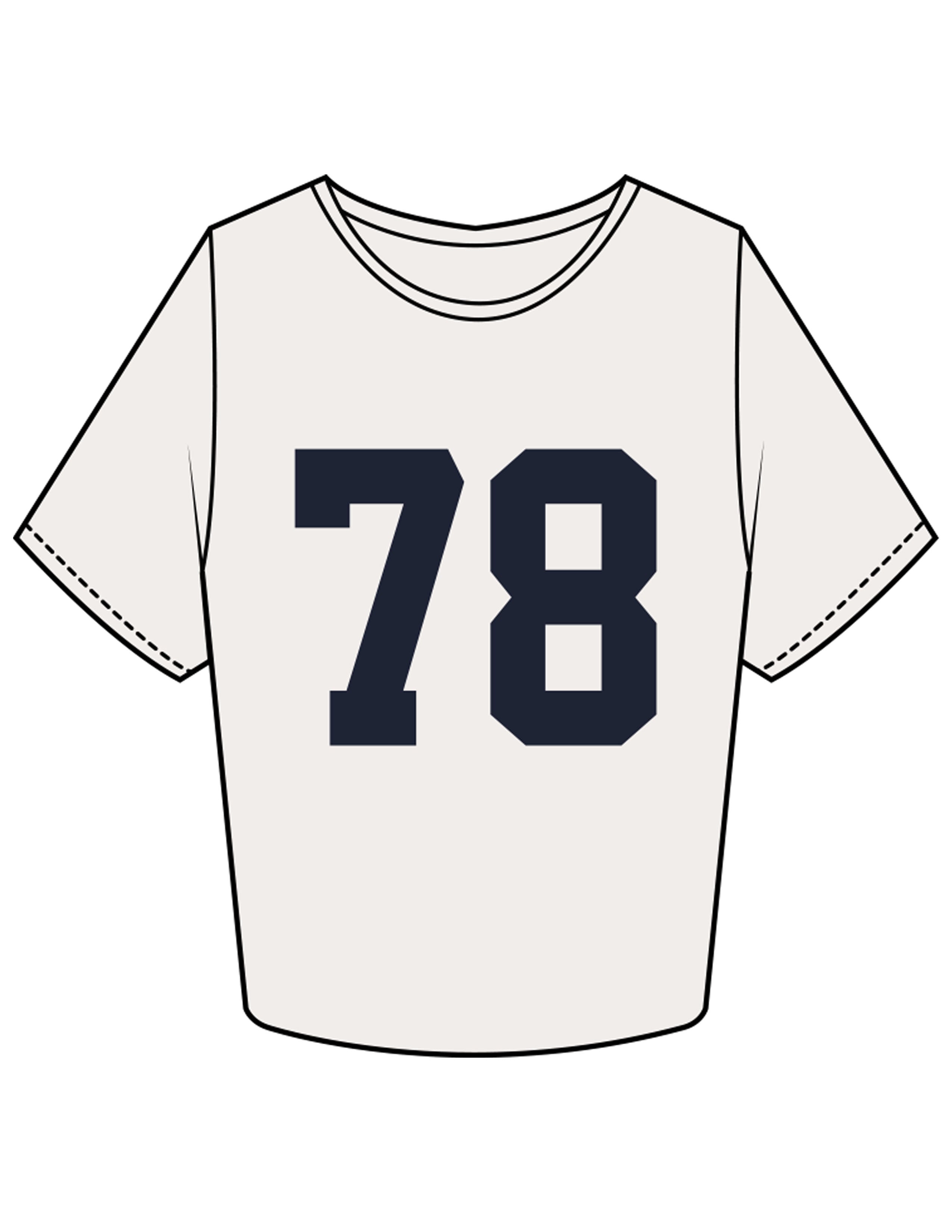 The Crop Tee - Bone - Studio 78 - Center Chest & Back Neckline - Printed - Navy