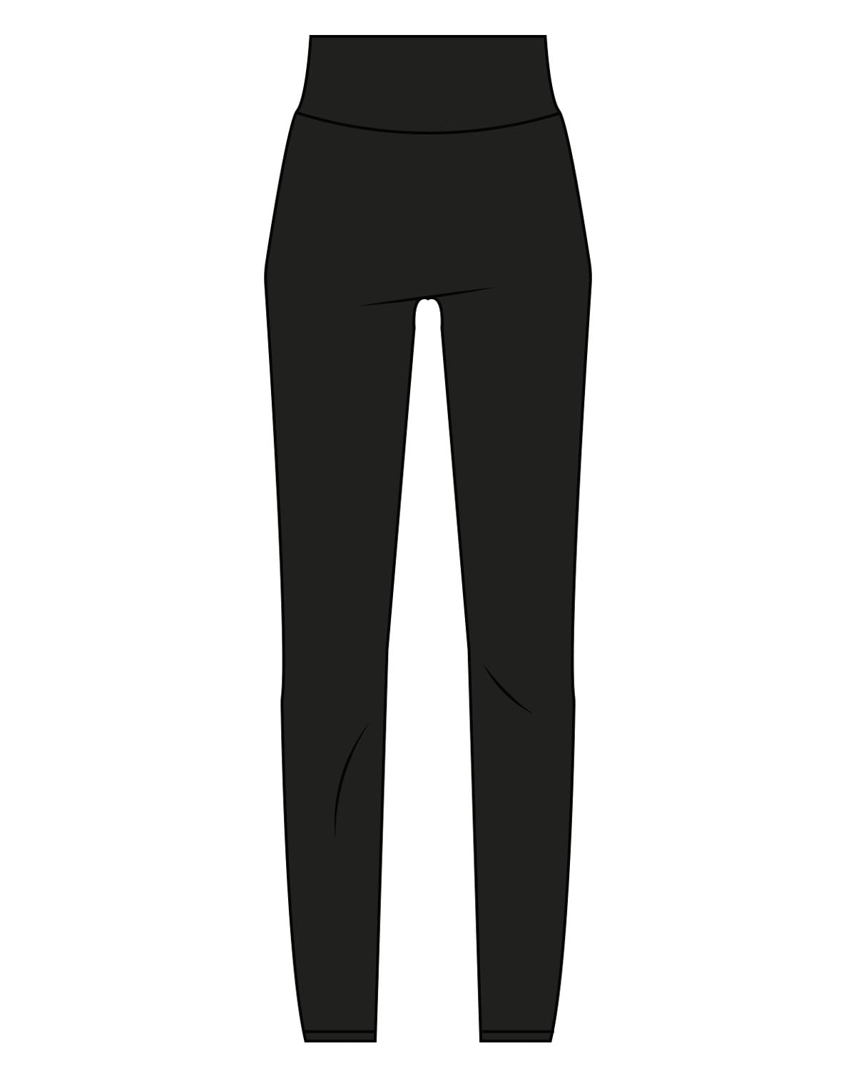 The Basic Legging - Black - CBS - Back Center Waist - White