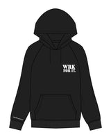 The Classic Hoodie - Black - WRKFORIT - Right Wrist & Left Chest - White