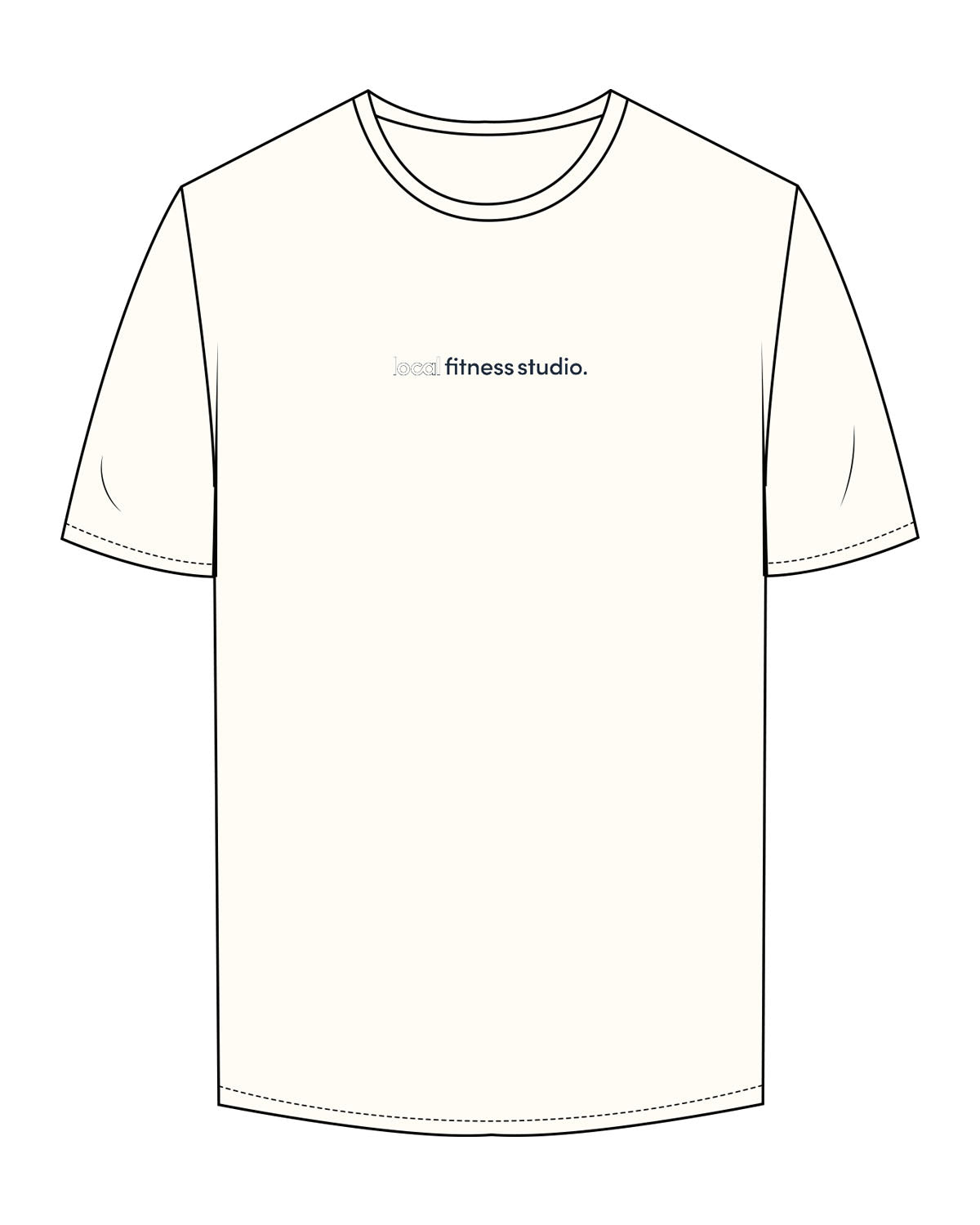 The Mens Tee - Off White - Local Lagree - Center Chest & Back Stacked - Printed - Navy
