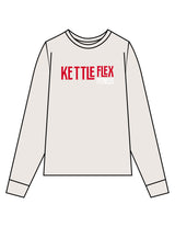 The Mens Long Sleeve - Bone - KettleFlex - Center Chest & Back Stacked - Printed - Full Color