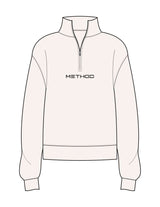The Womens 1/4 Zip - Off White - TML - Center Chest - Printed - Charcoal