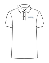 The Mens Polo - White - Zenwise - Left Chest - EMB - Blue