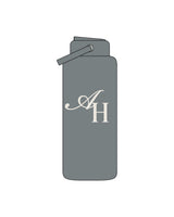 The Wide Mouth Water Bottle - Charcoal - Activate House - Center Body - Printed - Off White