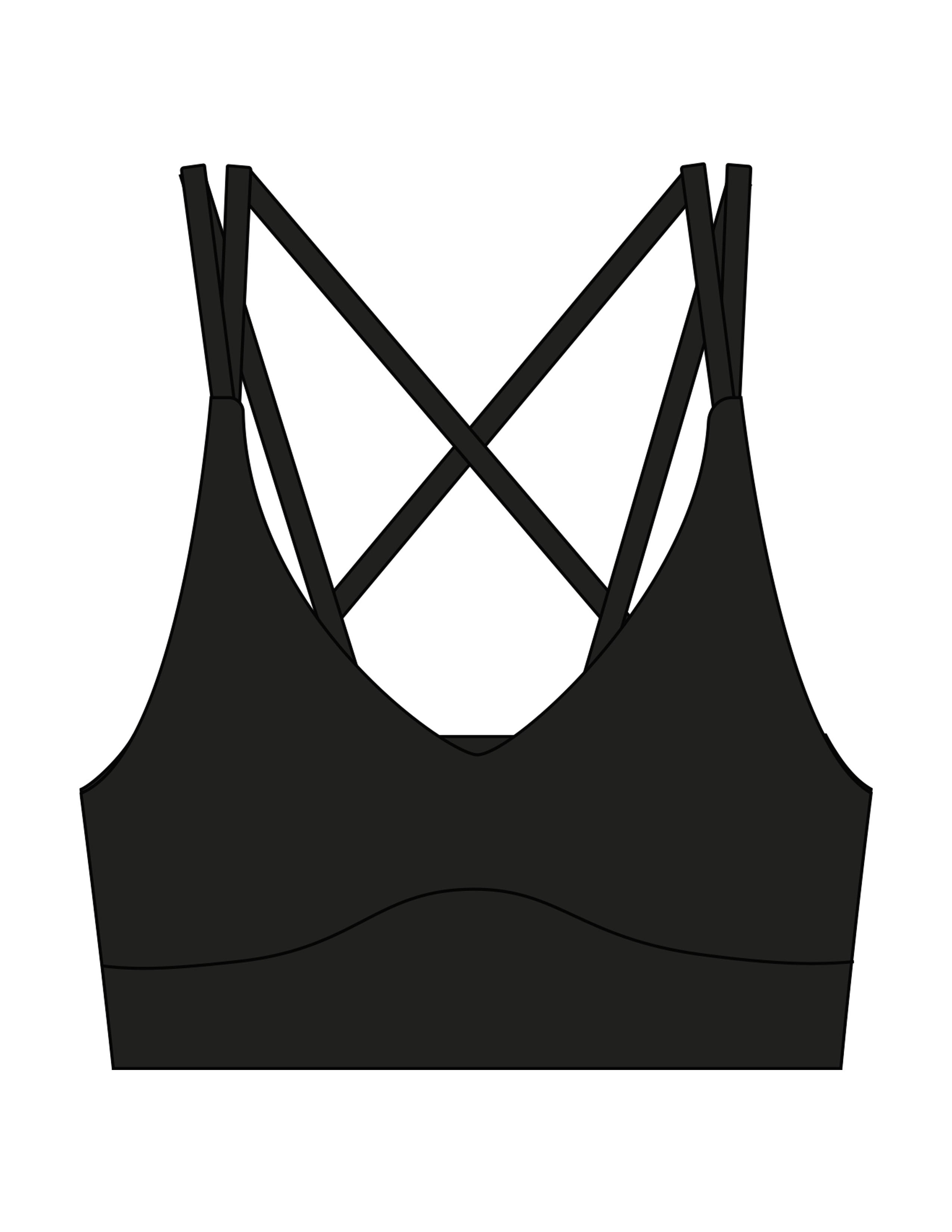 The Strappy Bra - Black - Pineda Fitness LLC - Center Back - Printed - Full Color