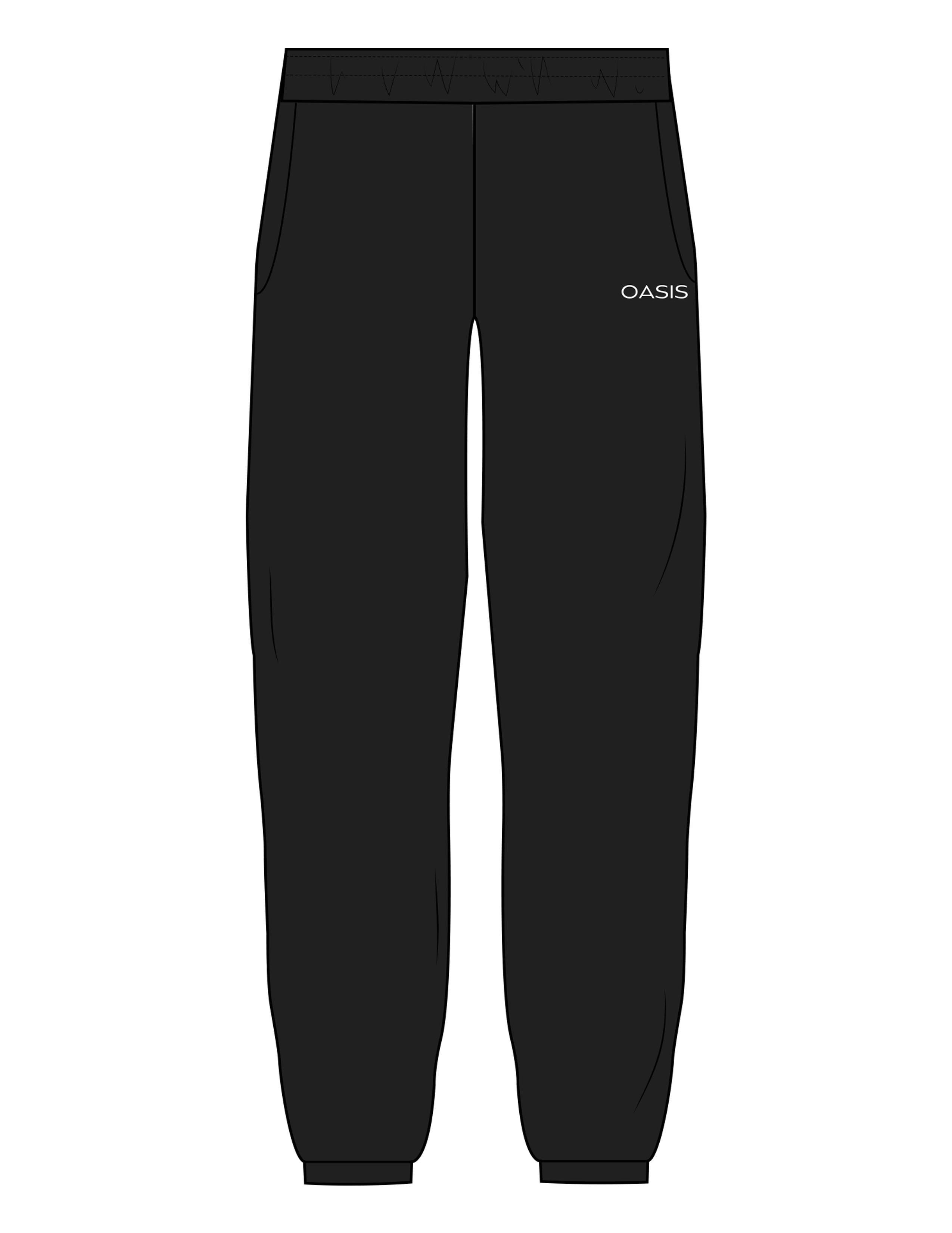 The Womens Sweatpants - Black - OCWC - Left Leg - Printed - White