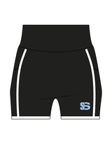 The Piped Short - Black - Sweatshack - Left Leg - Printed - Blue
