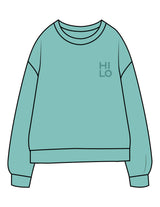 The Midweight Unisex Crewneck - Washed Mint - HiLo - Left Chest & Back Stacked "SORRY" - Printed - Tone on Tone