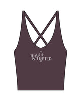 The Sporty Strappy Tank - Purple - Team Sculpted - Center Chest Logo & Center Back - Printed - White