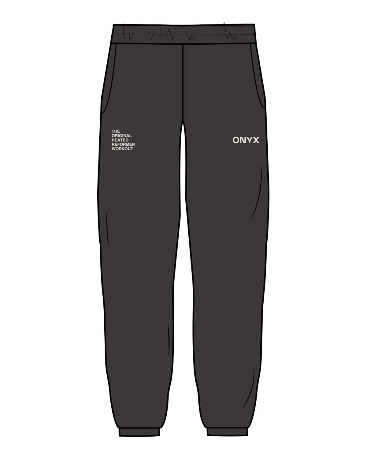 The Mens Sweatpants - Washed Black - Onyx Fit - Left & Right Leg - Printed - Washed Bone