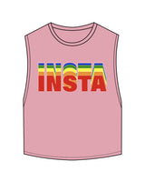 The Crop Muscle Tank - Bubblegum - Instaphysiques - Center Chest Stacked - Full Color