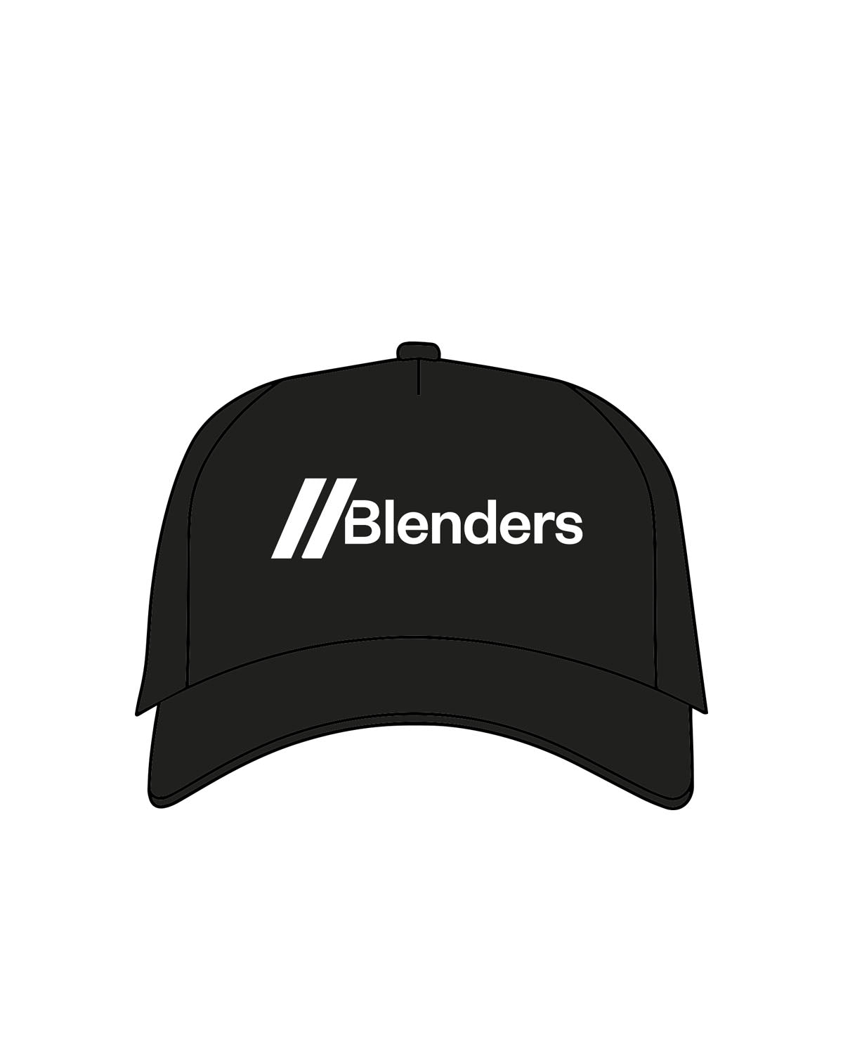 The Foam Trucker - Black - Blenders - Center Crown - Embroidered - White