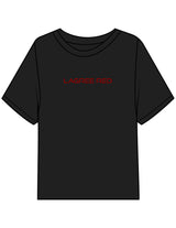 The Midweight Crop Tee - Black - Lagree Red - Center Chest & Back Neckline - Printed - Red