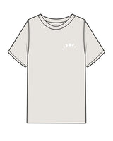 The Mens Heavyweight Tee - Washed Bone - Symmetry Yoga - Left Chest & Back Center Stacked - White