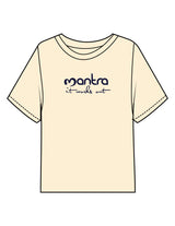 The Midweight Crop Tee - Lemon - Mantra - Center Chest & Back Neckline - Printed - Navy
