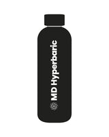 The Water Bottle - Black - MD Hyperbaric - Center Body Vertical - Printed - White