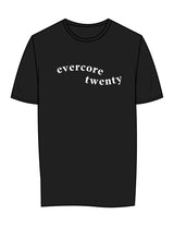 The Womens Tee - Black - EVERCORE - Center Chest Stacked & Back Image Stacked - Printed - White