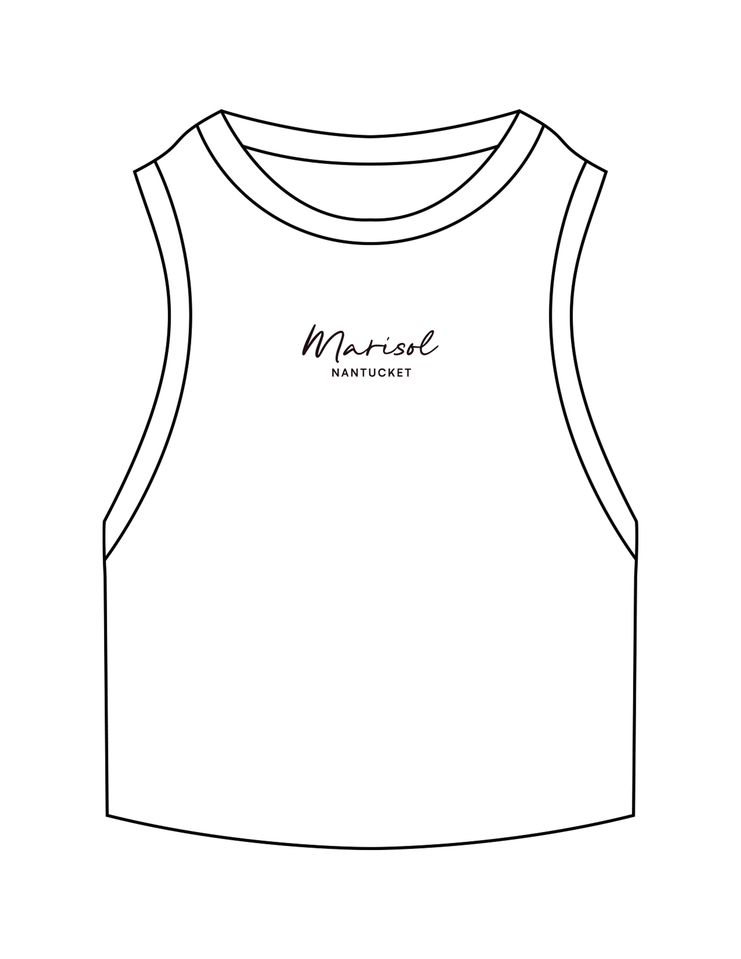The Ribbed Crop Tank - White - Forme Barre Nantucket - Center Chest Stacked - Embroidered - Black