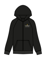 The Womens Zip Hoodie - Black - Extraordinary Brands - Left Chest Stacked - Embroidered - Full Color