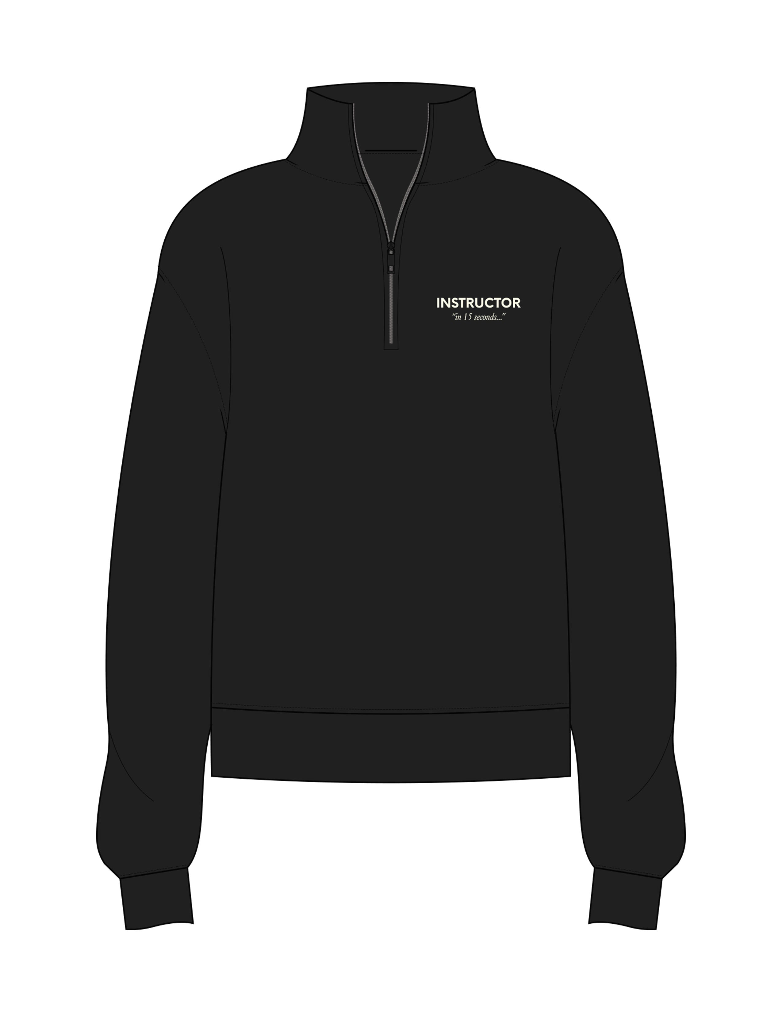 The Mens 1/4 Zip - Black - Ritual Reform - Left Chest & Back Stacked - Printed - Off White
