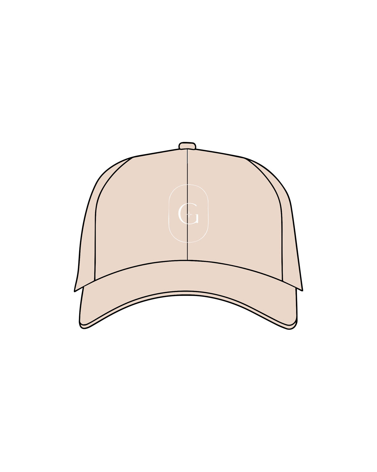 The Dad Hat - Stone - GlowPilates - Center Crown - Embroidered - White