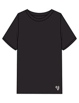 The Mens Heavyweight Tee - Black Stone - The Vault - Front Bottom Left & Back Stacked - Printed - Off White
