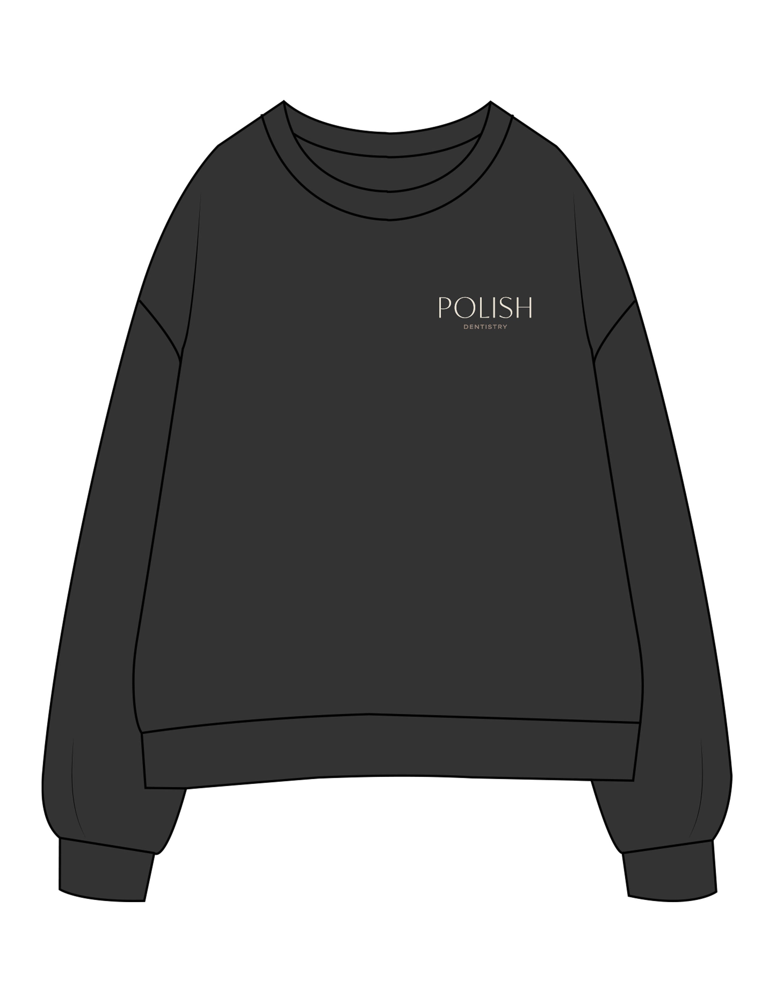 The Womens Crewneck - Washed Black - Left Chest Stacked - Embroidered - Full Color