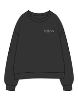 The Womens Crewneck - Washed Black - Left Chest Stacked - Embroidered - Full Color