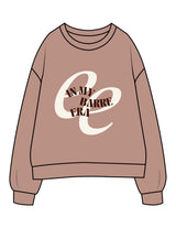 The Womens Crewneck - Clay - Erabelle - Center Chest "BARRE" - Printed - Full Color