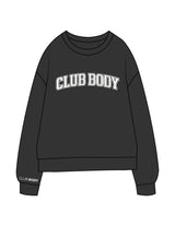 The Midweight Unisex Crewneck - Washed Black - Club Body - Center Chest & Right Sleeve - Printed - Full Color