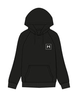 The Mens Heavyweight Hoodie - Black - MNLY - Left Chest Embroidered & Back Stacked Printed Puff - White