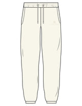 The Mens Classic Sweatpants - Off White - Club Body - Left Leg - Embroidered - Tone on Tone
