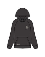 The Mens Hoodie - Washed Black - Onyx Fit - Left Chest & Front Pocket - Back Stacked - Printed - Washed Bone