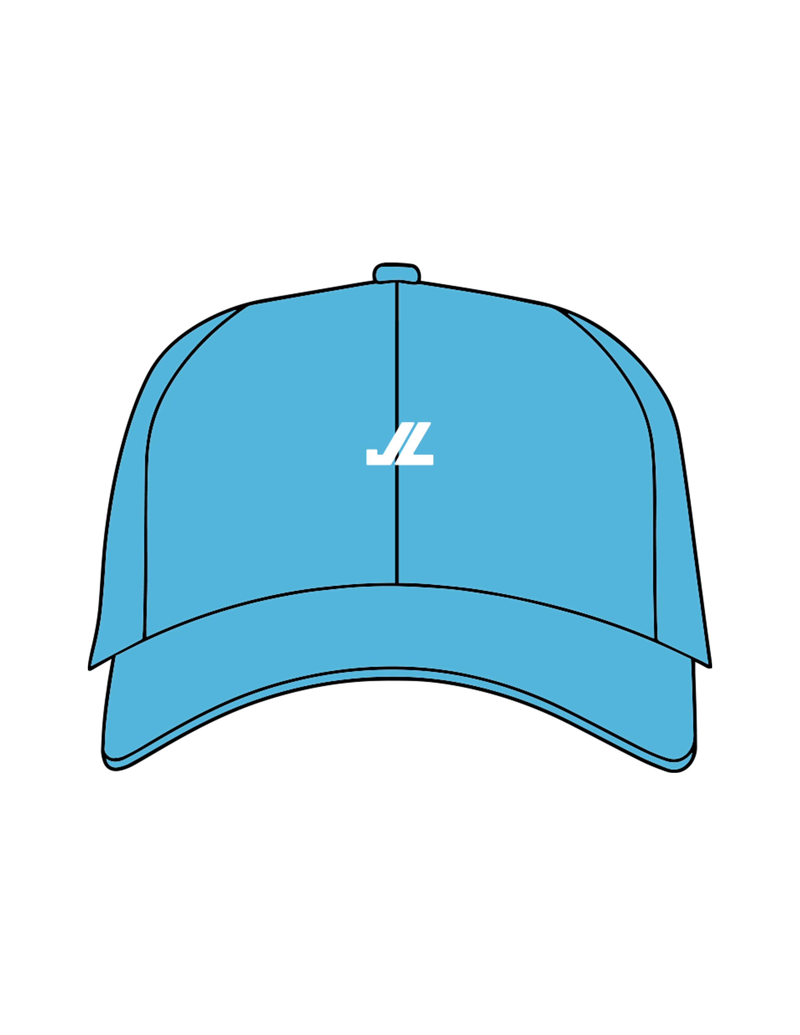 The Dad Hat - Neon Blue - JL Marketing - Center Crown - Embroidered - White