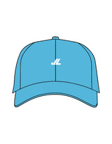 The Dad Hat - Neon Blue - JL Marketing - Center Crown - Embroidered - White