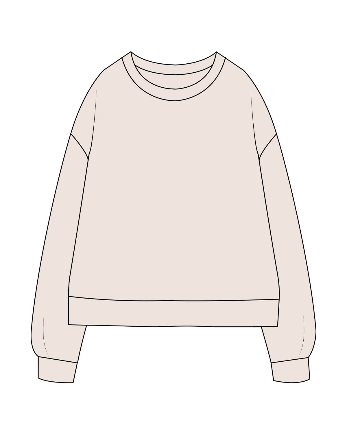 The Recycled Womens Crewneck - Polar - B Long Pilates - Center Back Image - Printed - Full Color