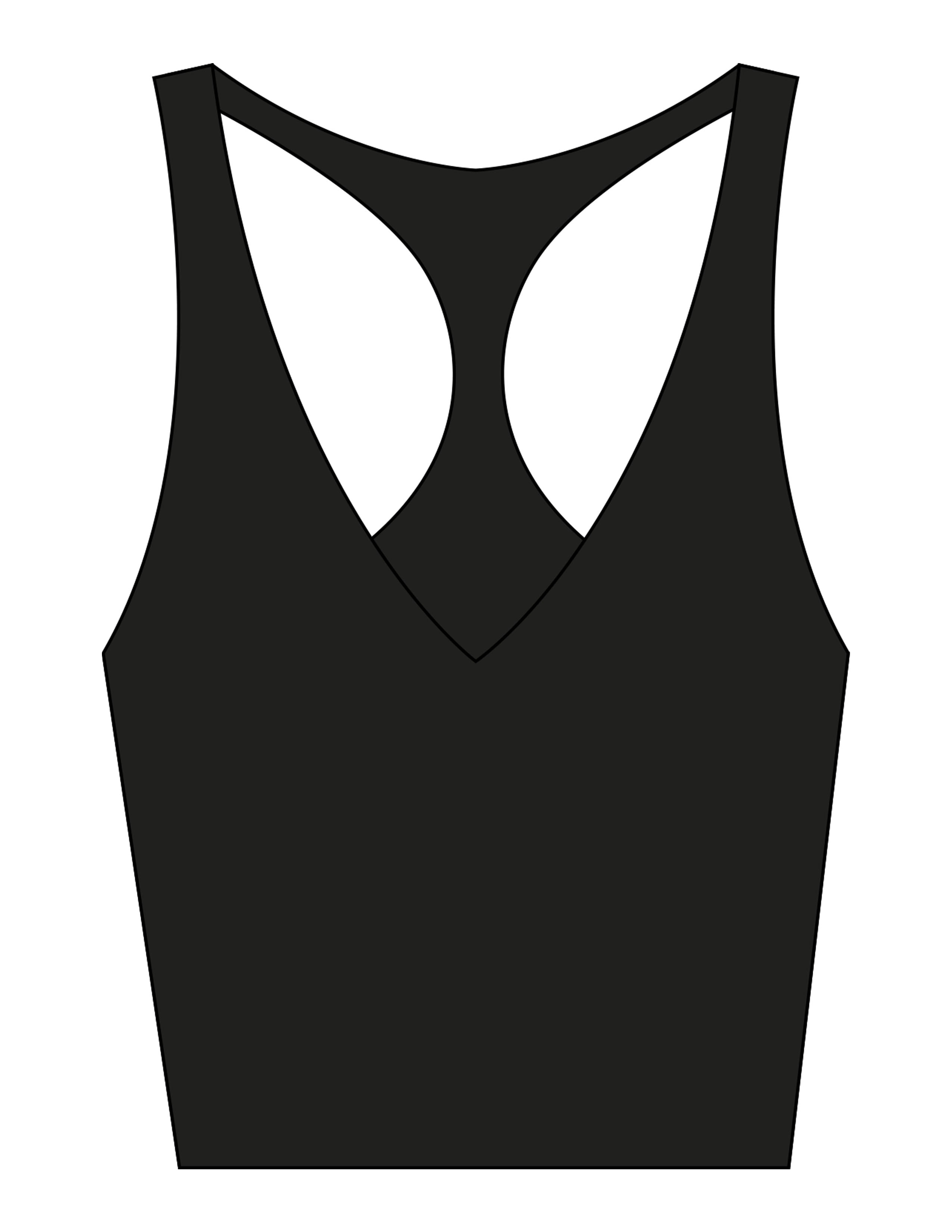 The Racer Tank - Black - Karve Lagree Fit - Center Back - Printed - White