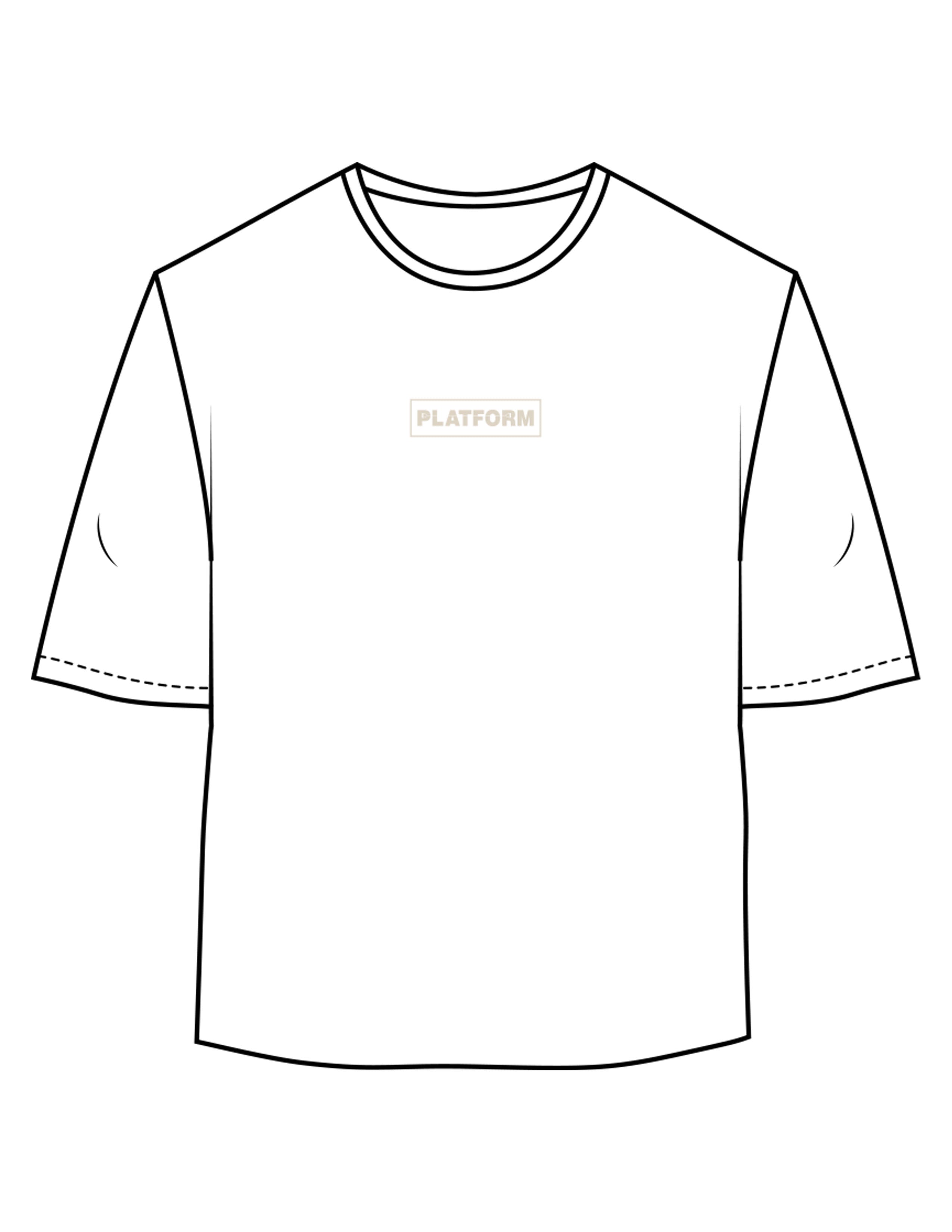 The Oversized Crop Tee - White - PLATFORM - Center Chest & Center Back "LIBERTY STATION" - Printed - Off White