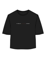 The Oversized Crop Tee - Black - Fit Results - Center Chest & Back Neckline - Full Color