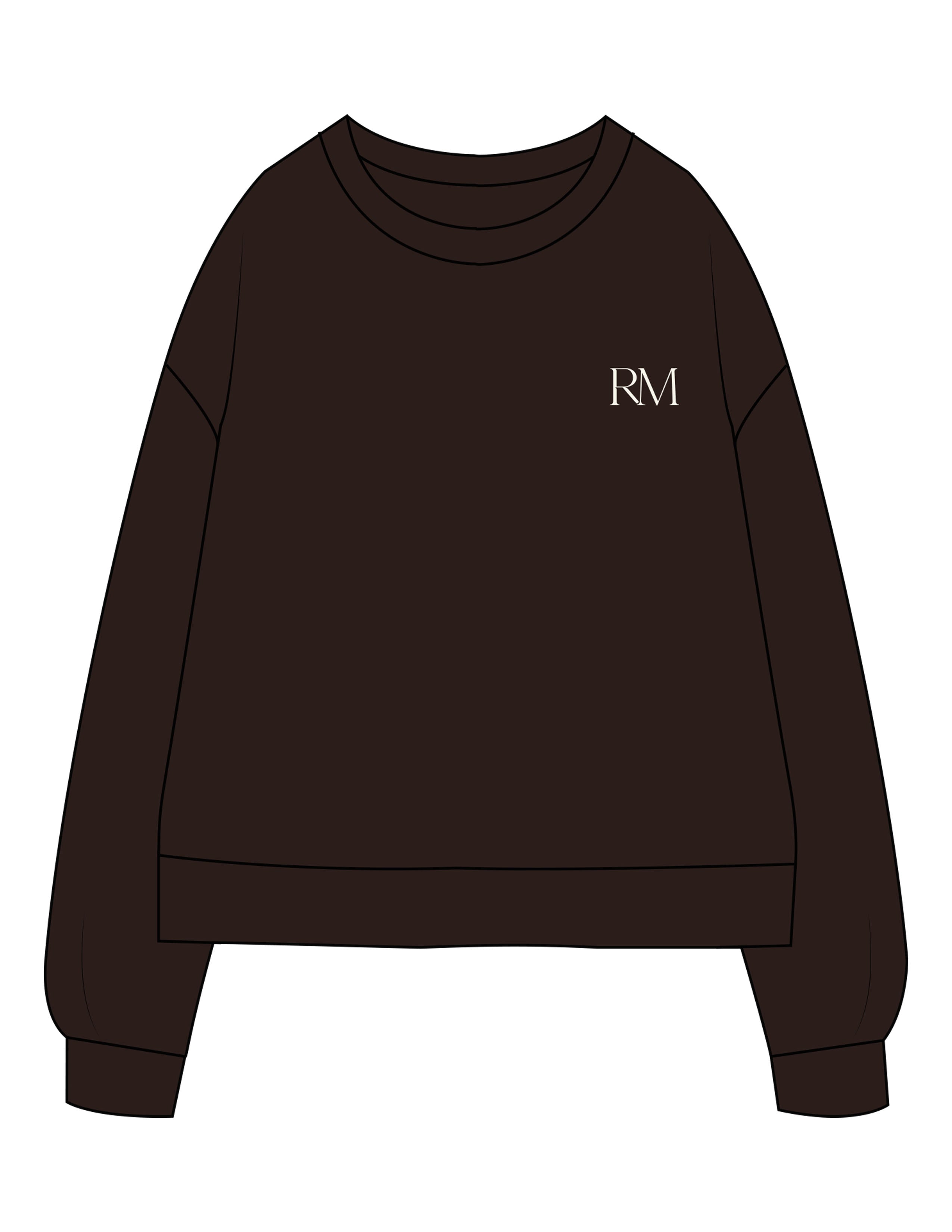 The Recycled Unisex Crewneck - Brown - Refined Movement - Left Chest "RM" - Printed - Off White