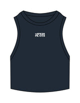 The Ribbed Crop Tank - Navy - NSpiers - Center Chest Stacked - Embroidered - White