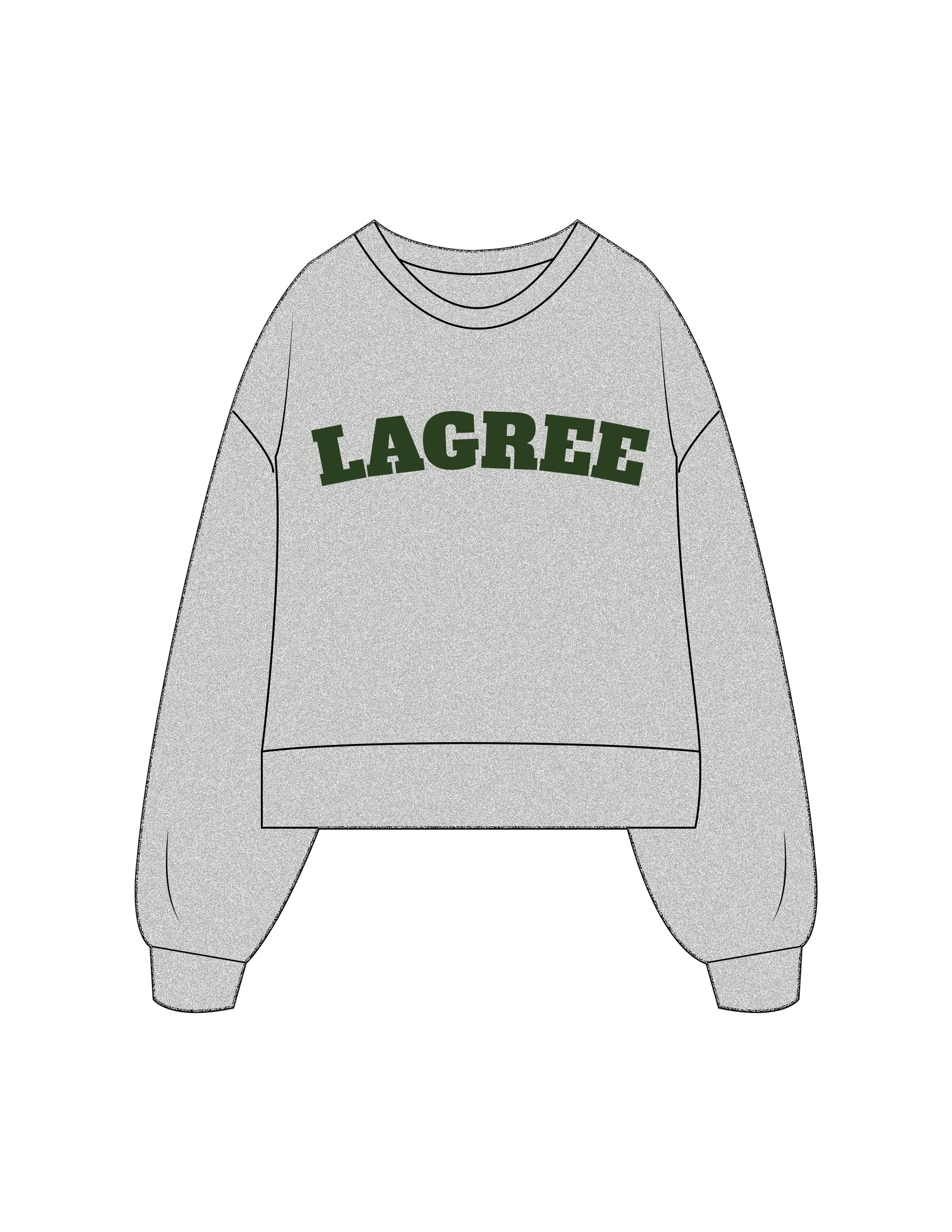 The Womens Heavyweight Crop - Heather - D Lagree - Center Chest - Printed - Green