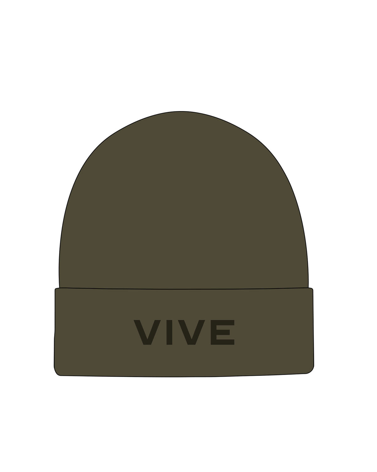 The Beanie - Army - Vive Cycle - Center Brim - Embroidered - Tone on Tone