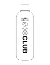 The Water Bottle - White - Lagree Fit Expo Rewards - Center Body Vertical - Printed - Black