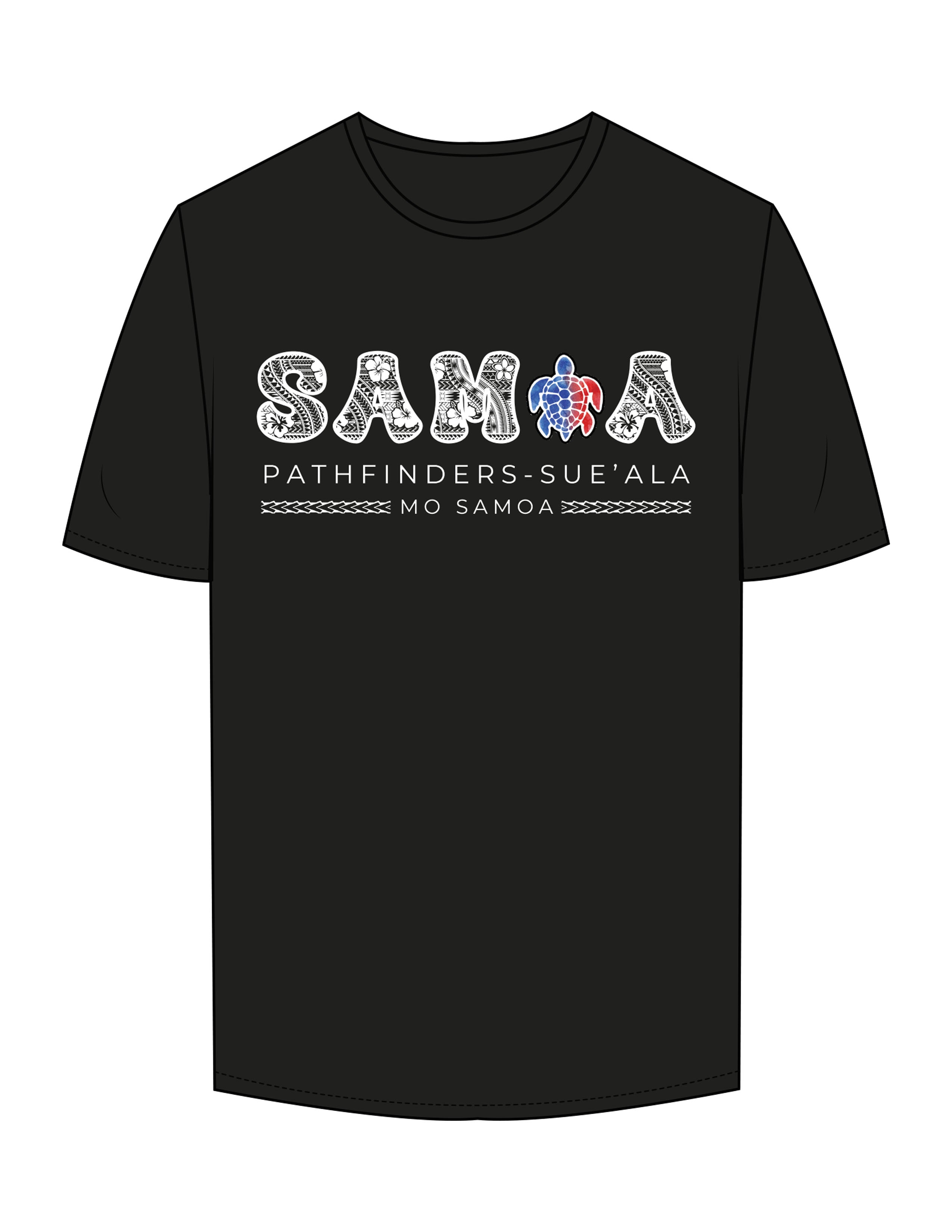 The Mens Tee - Black - Kava Cup - Center Chest Stacked White Text - Printed - Full Color