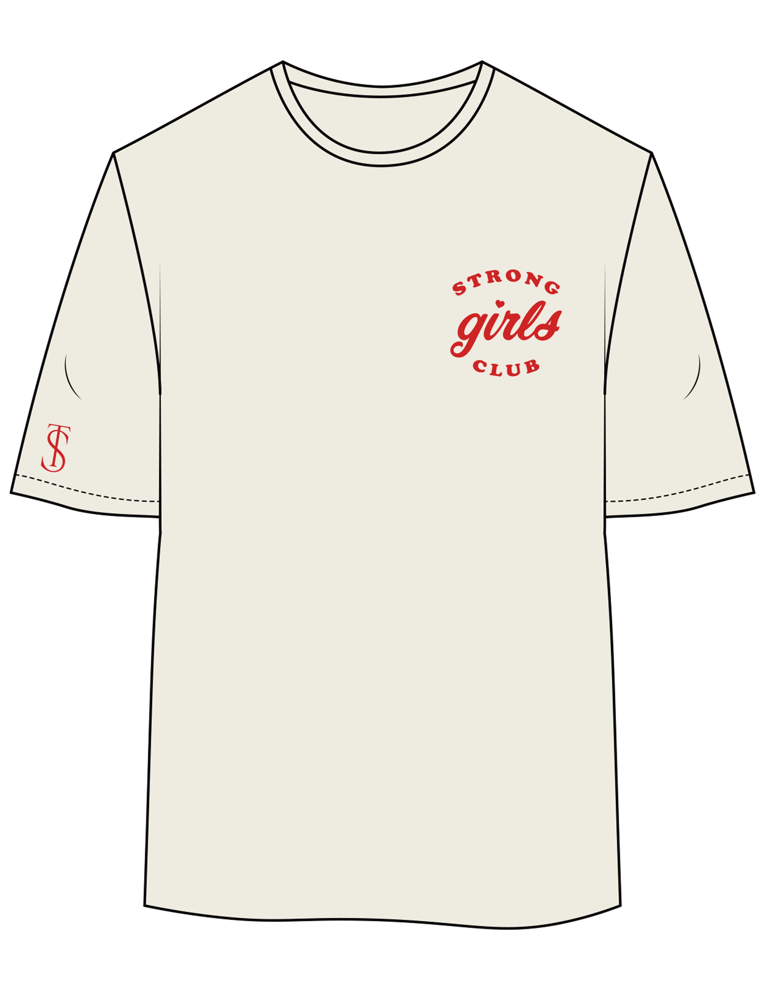 The Womens Oversized Tee - Butter - The Studio Cape - Left Chest & Right Sleeve - Printed - Red