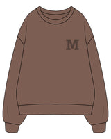 The Mens Classic Crewneck - Walnut - GPT - Left Chest - Tone on Tone