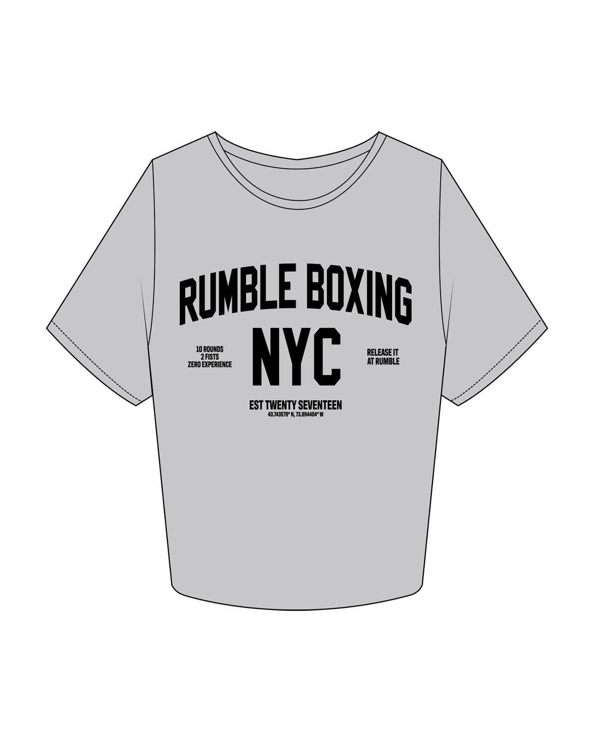 The Crop Tee - Storm - Rumble - Center Chest Stacked - Printed - Black