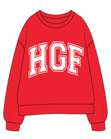 The Classic Crewneck - Red - Higher Ground - Center Chest - White